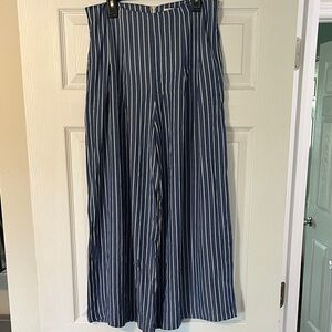 Blue Rain Navy and White Striped Trousers